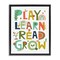 Stupell Industries Play Learn Read Grow Typography Framed Floater Canvas Wall Art